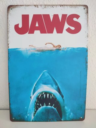 Cartel Metálico 20x30 Jaws (Tiburón).