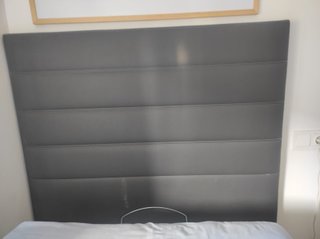 Cabecero tapizado polipiel gris