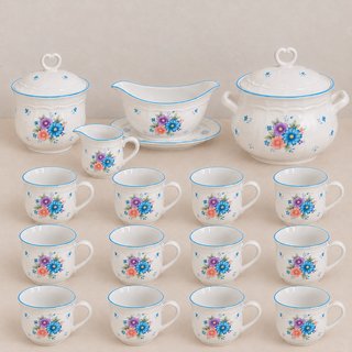Vajilla Vintage de Porcelana (13 piezas)