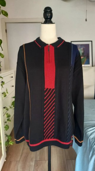 Suéter Carlo Colucci Negro y Rojo