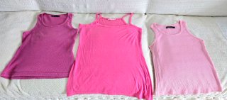 Set di 3 canotte rosa