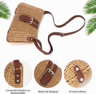Bolso de Paja Marrón para mujer