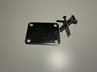 Placa y tornillos para mástil guitarra