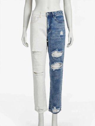 Jeans Strappati Bicolore Ragazza