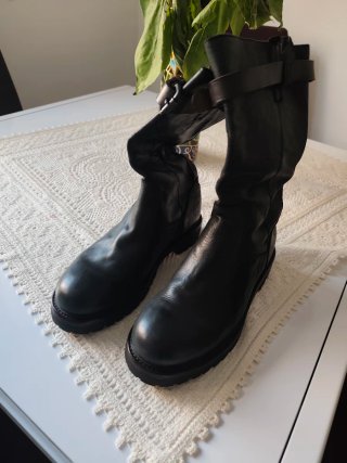 Stivali in pelle HTC neri