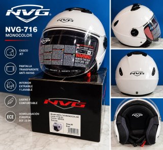 Casco Jet NVG-716 Monocolor Blanco Talla M