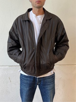 Bomber de Piel Vintage Marrón