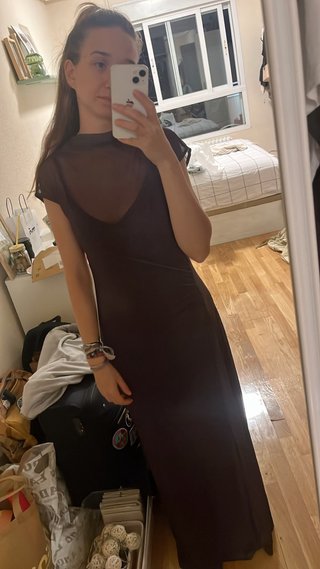 Vestido largo con flores