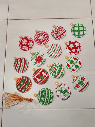 Set 15 Palline Natalizie Diamond Painting