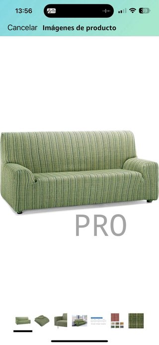 Fodera per divano elastica Martina Home Mexico, Verde, 3 posti, 180-240 cm di larghezza