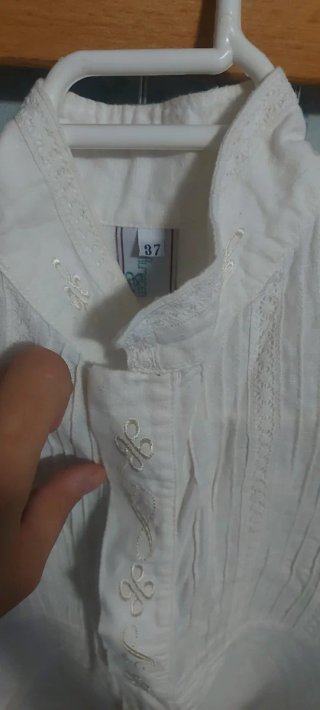 Camisa fallero lino blanca talla 37