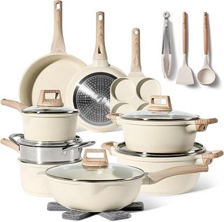 Just Perfecto Juego de Ollas y Sartenes Cocina Antiadherentes 21 Piezas, Batería de Cocina Antiadher