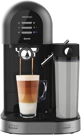 Cecotec Cafetera Semiautomática Power Instant-ccino 20 Chic Serie Nera. para café molido y en cápsul