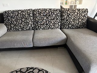 Sofá cama Chaiselongue Gris y Negro