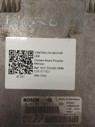 251 centralita motor uce 0281011521 citroen xsara