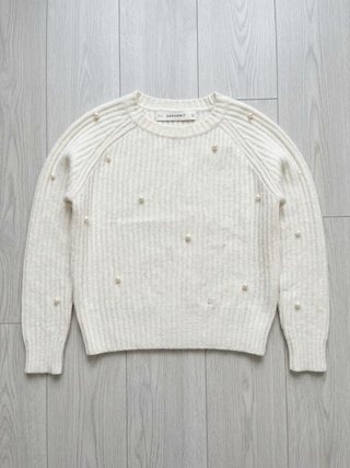 Jersey Blanco con Perlas Zara