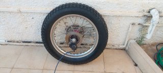Rueda trasera moto trial + bomba freno.