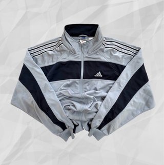Giacca Tuta Adidas Vintage Grigia/Blu