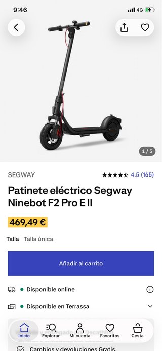 Patinete eléctrico Ninebot F2 pro EN LA CAJA