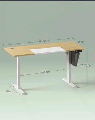Mesa de escritorio elevable 140x60 cm