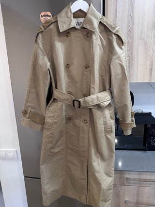 Gabardina Zara Beige Mujer