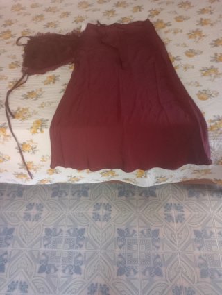 Completo gonna lunga con top donna rosso bordeaux