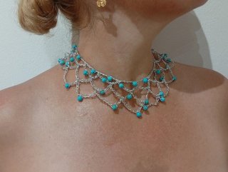 Collar plata y turquesa