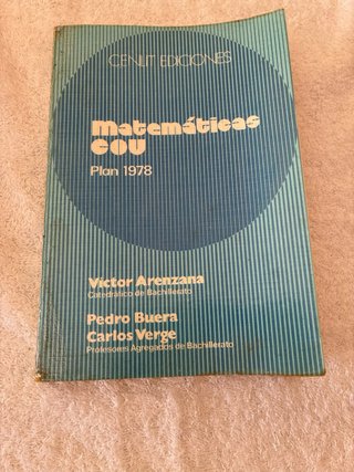 Libro Antiguo Matemáticas COU (Plan 1978)