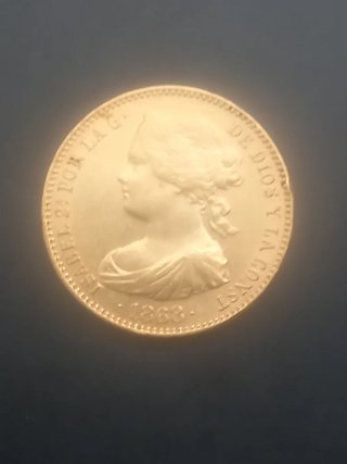 Moneda de Oro Isabel II 1868