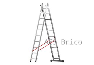 Escalera Aluminio Elite 2x10 - 2,88+2,88 M - 66-66x30mm