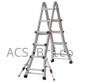 Escalera Telescópica Aluminio 3+3 Peldaños Teleflex