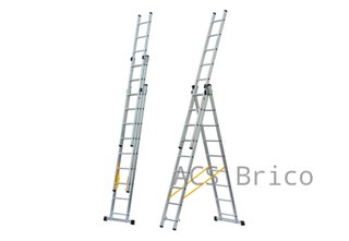 Escalera Aluminio 3x6 - 1,76+1,76+1,76 M - 54x25mm