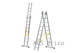 Escalera Aluminio 2X7 - 2+2 M - 52x25mm
