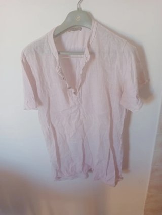 Camicia uomo manica corta cotone e lino