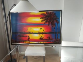 Cuadro al óleo paisaje marino