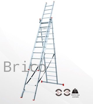 Escalera Aluminio 3x15 - 4+4+4 M - 80x25mm
