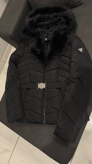 Chaqueta Guess Mujer Negra con Cinturón