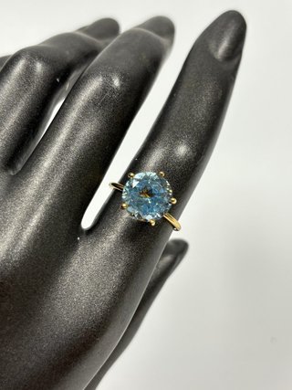 Anillo Solitario de Oro de 18 kilates y...