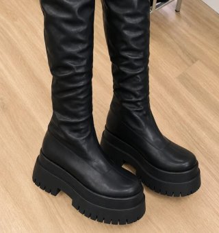 Botas Altas Plataforma Bershka Negras Talla 35