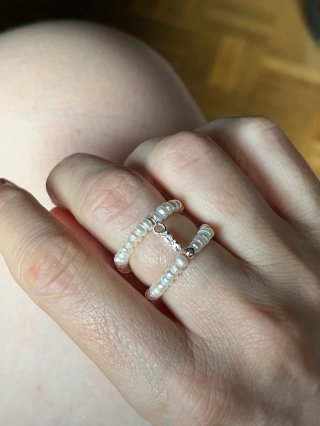 Anillo plata maciza y perla natural sin osos Tous