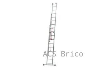 Escalera Aluminio 3x12 CUERDA - 3,44+3,44+3,44 M - 80x25mm