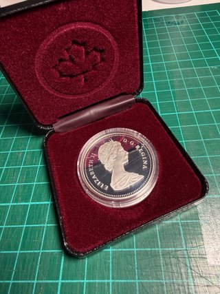 Moneda Plata Dólar Canadá 1988 Isabel II