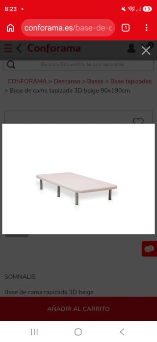 2 Bases de Cama Tapizadas 3D Beige