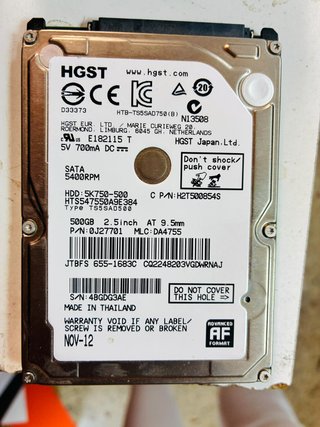 Disco Duro HDD HGST 500GB 2.5 SATA