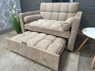 Sofá Cama Beige 118cm + 2 Cojines