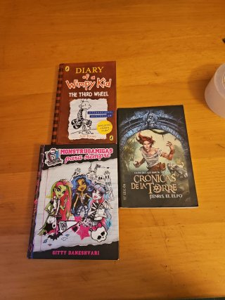 Dos libros en español y otro en ingles
