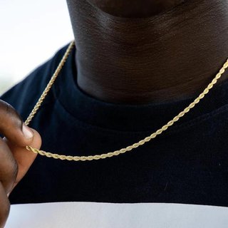 Cadena ROPE 3 mm Oro 18K - Cuerdas