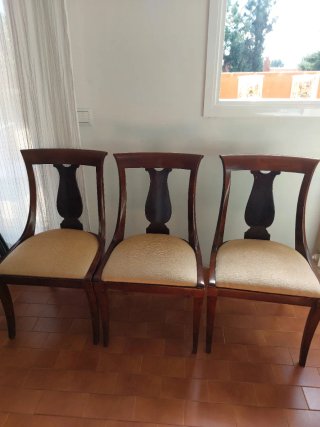Set de 3 sillas de madera