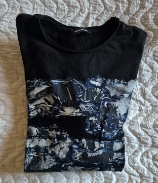 T-shirt Diesel nera con stampa