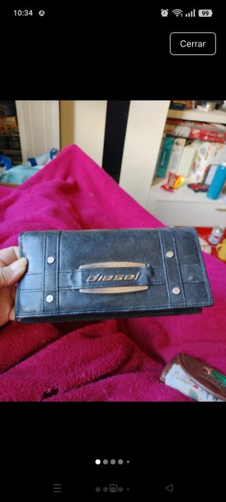 Portafogli in pelle nera Diesel